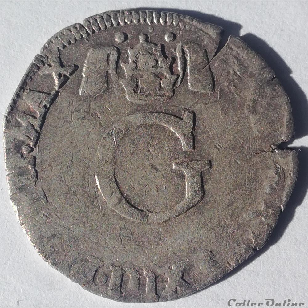 monnaies europe medievale france feodales gregoire xiii hugues compagnagni double sol parisis ou six blancs