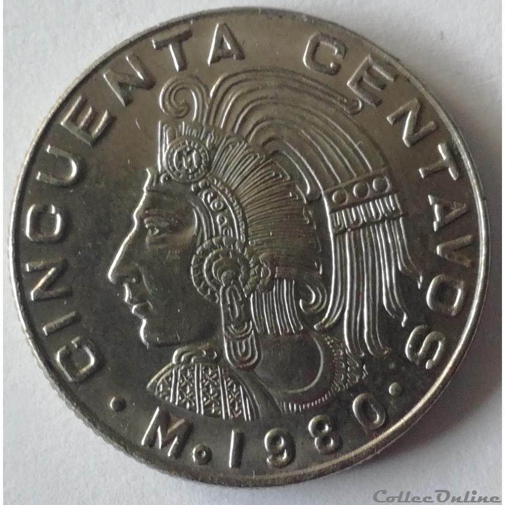 monnaie monde mexique 50 centavos 1980