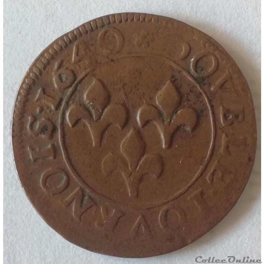 monnaies europe medievale france feodales principaute orange frederic henri de nassau double tournois type 4