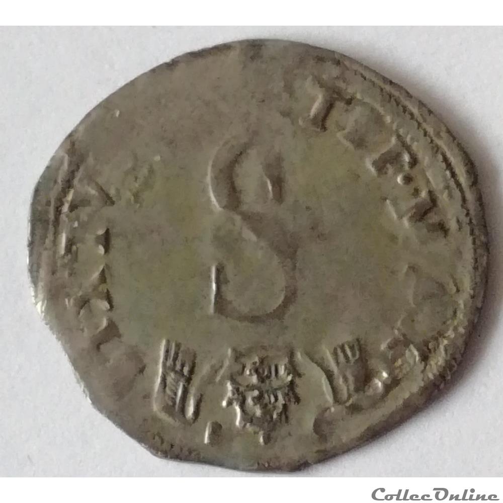 COMTAT-VENAISSIN - AVIGNON - SIXTE V (Félix Peretti de Grottammare) Double sol parisis ou six blancs monnaies europe medievale france feodales comtat venaissin avignon sixte v felix peretti de grottammare double sol parisis ou six blancs