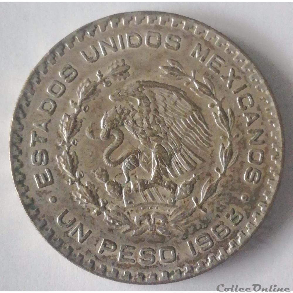 1 Peso 1963 Mexico Jose Morelos y Pavon monnaie monde mexique 1 peso 1963 mexico jose morelos y pavon