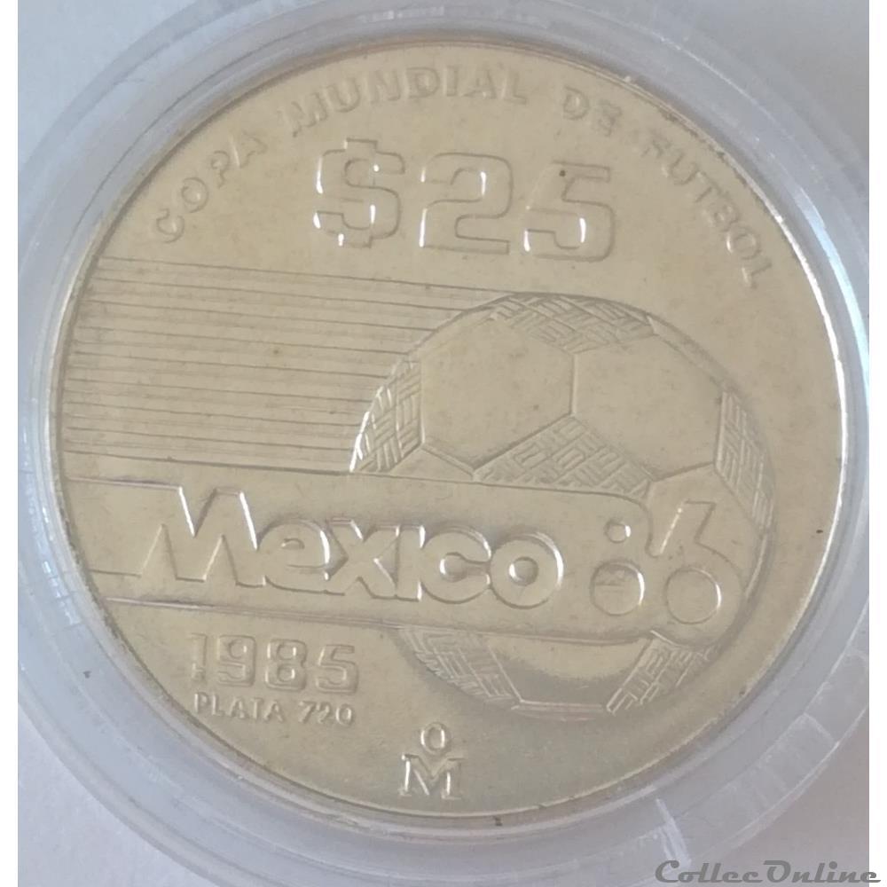 monnaies mexique 25 pesos 1985 coupe du monde 1986