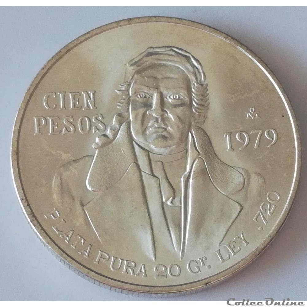 monnaie monde mexique 100 pesos 1979 jose morelos y pavon mexico