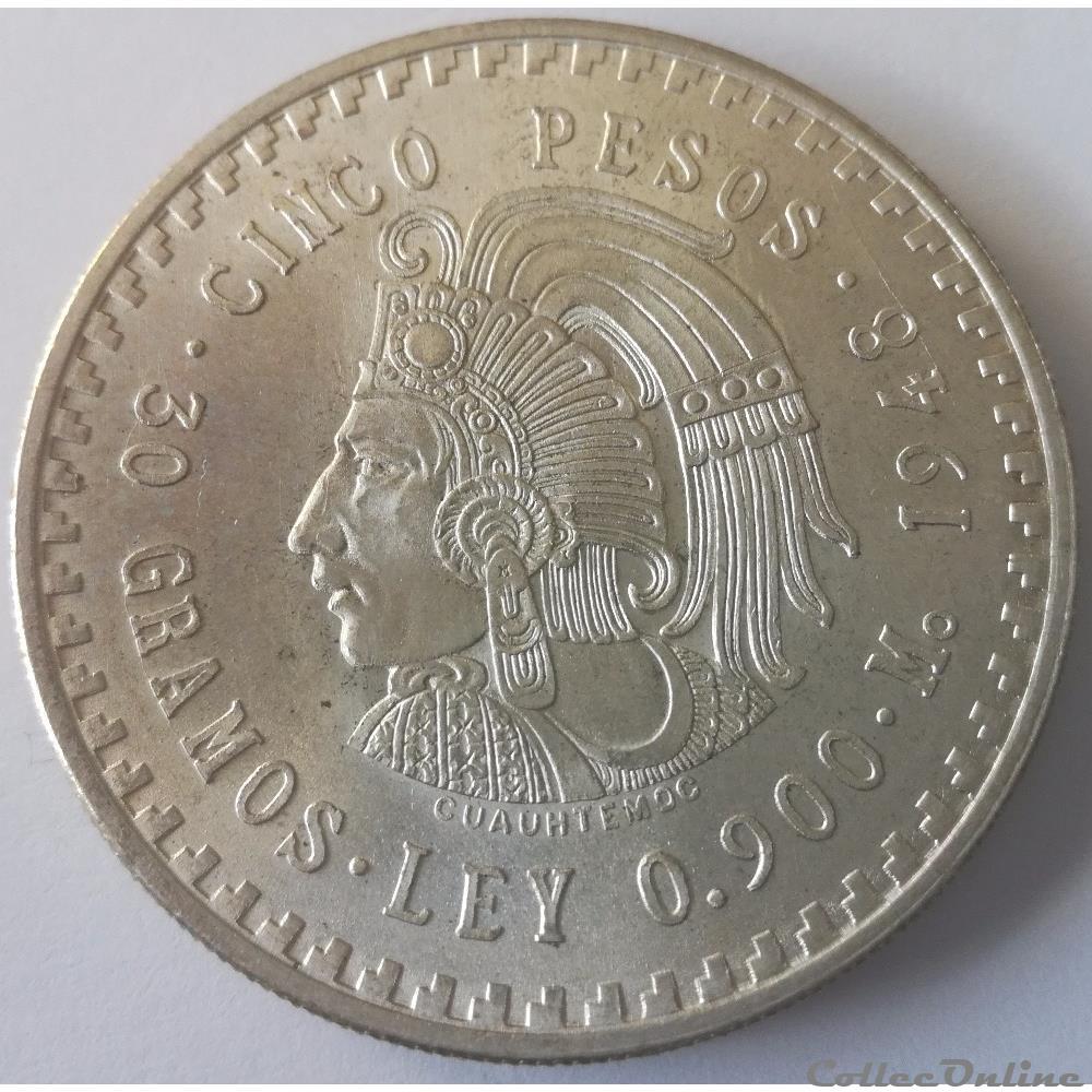 5 Pesos 1948 Mo. monnaie monde mexique 5 pesos 1948 mo