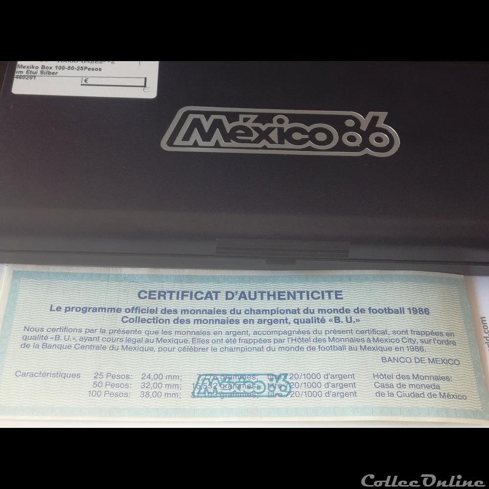 monnaies mexique 25 pesos 1985 coupe du monde 1986