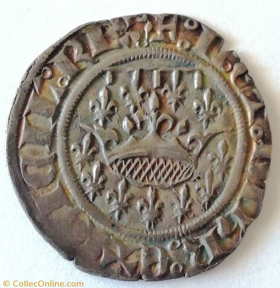 COMTÉ DE PROVENCE - LOUIS Ier DE TARENTE ET JEANNE DE NAPLES 851 Uthène, ochtène ou demi-gros monnaie france feodale comte de provence louis ier de tarente et jeanne de naples 851 uthene ochtene ou demi gros