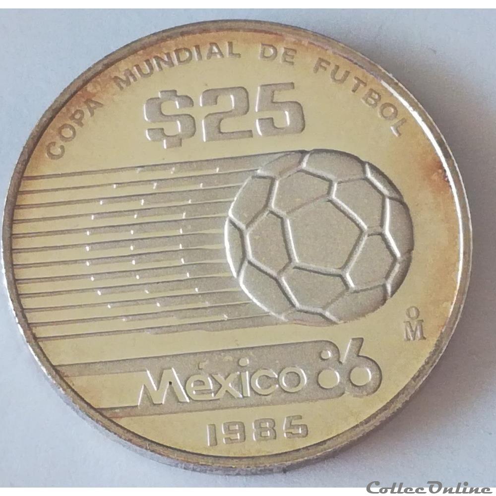 25 Pesos 1986 Coupe du monde de football Mexique 1986 monnaies 25 pesos 1986 coupe du monde de football mexique 1986