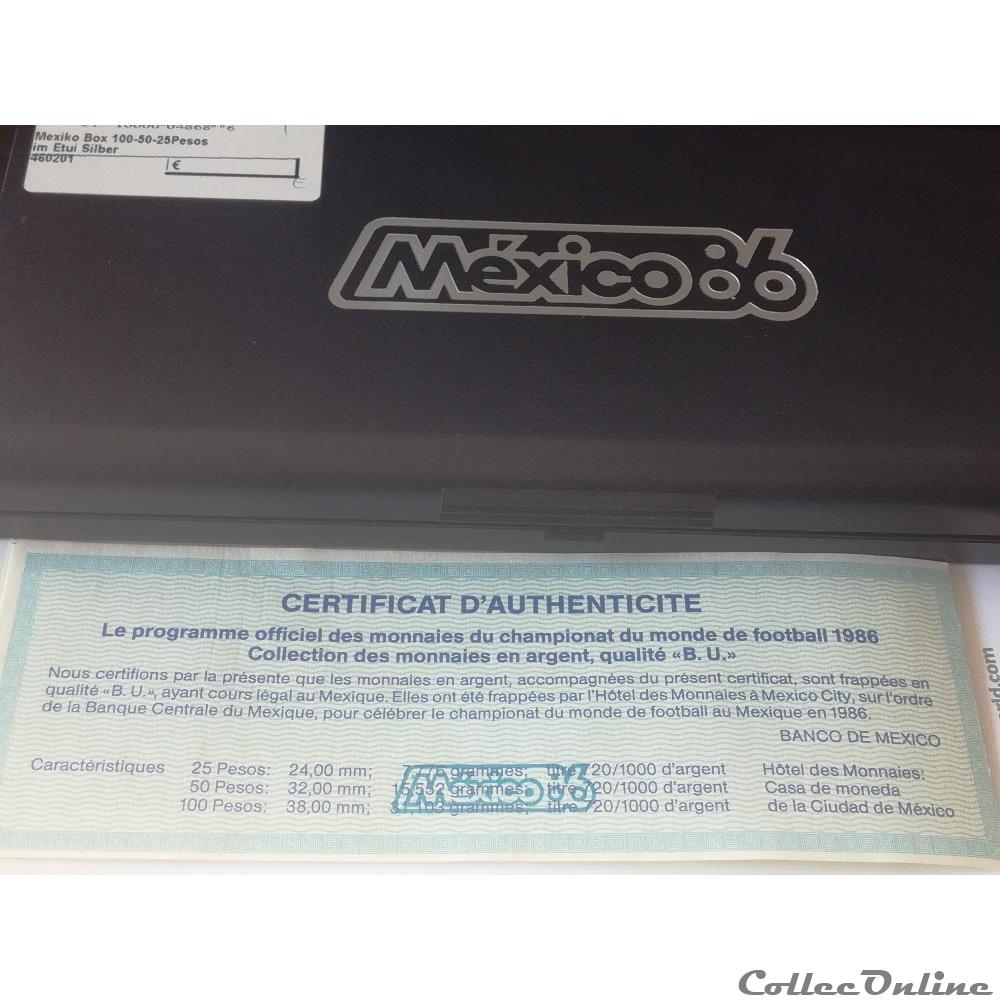 monnaies mexique 100 pesos 1985 coupe du monde 1986