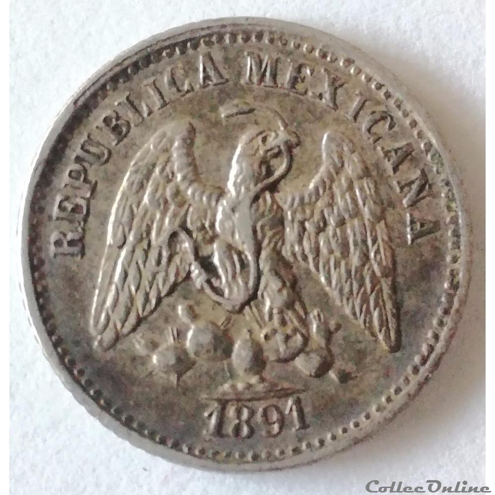 monnaies monde mexique 5 centavos 1891