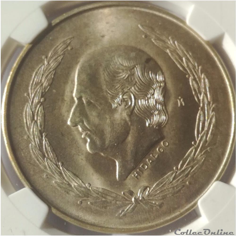 5 Pesos 1951 Hidalgo Mo NGC MS 64 monnaies monde mexique 5 pesos 1951 hidalgo mo ngc ms 64
