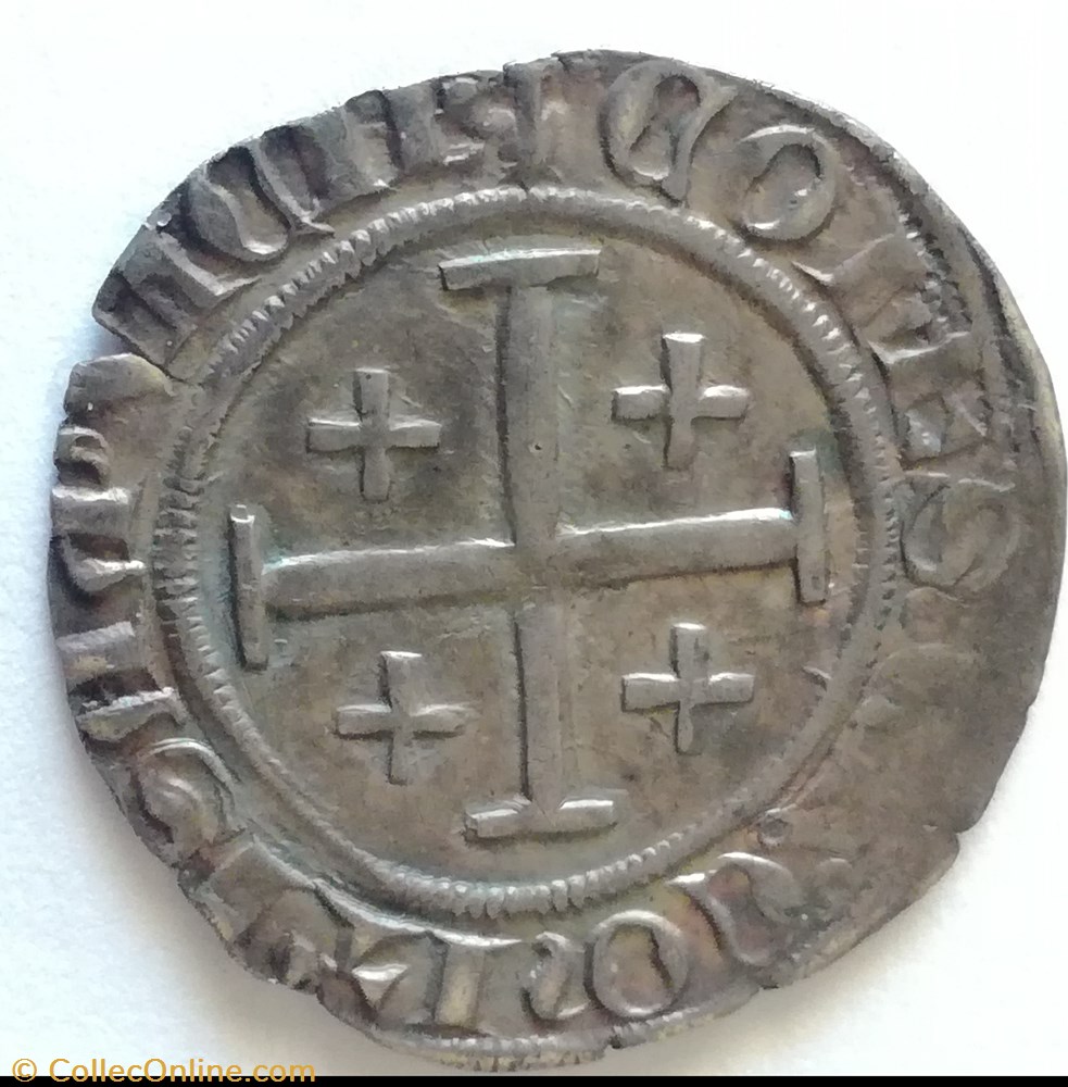 COMTÉ DE PROVENCE - LOUIS Ier DE TARENTE ET JEANNE DE NAPLES 851 Uthène, ochtène ou demi-gros monnaie france feodale comte de provence louis ier de tarente et jeanne de naples 851 uthene ochtene ou demi gros