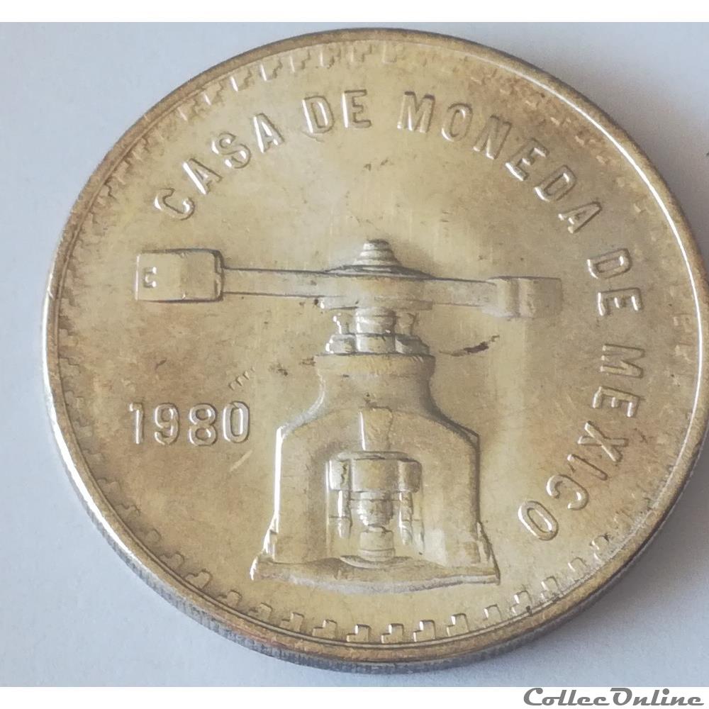 monnaies monde mexique 1 once 1980 presse monetaire balance mexico