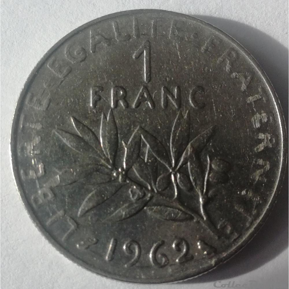 1 franc 1962 Semeuse nickel Paris monnaie france moderne 1 franc 1962 semeuse nickel paris