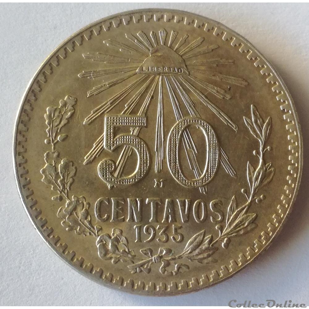 monnaies monde mexique 50 centavos 1935