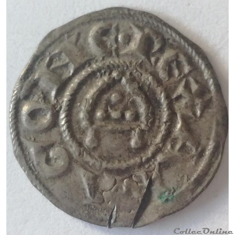 COMTÉ DE PROVENCE - ALPHONSE Ier D'ARAGON ET RAYMOND DE BOLLÈNE Denier à la mitre monnaie france feodale comte de provence alphonse ier aragon et raymond de bollene denier a la mitre