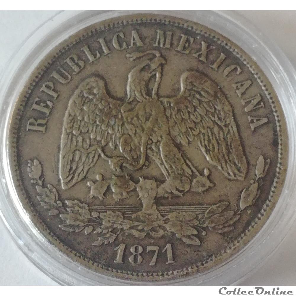 1 Peso 1871 aigle Guanajuato monnaies monde mexique 1 peso 1871 aigle guanajuato