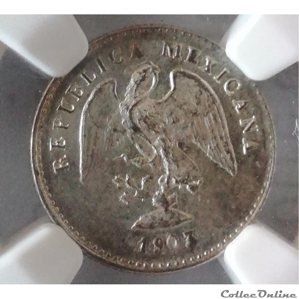5 Centavos 1903 MO M NGC MS64 2 monnaies monde mexique 5 centavos 1903 mo m ngc ms64