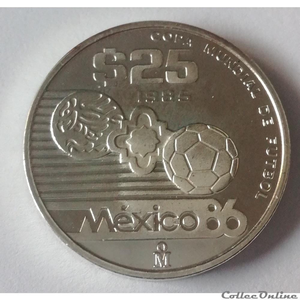 monnaies monde mexique 25 pesos 1985 mondial de football