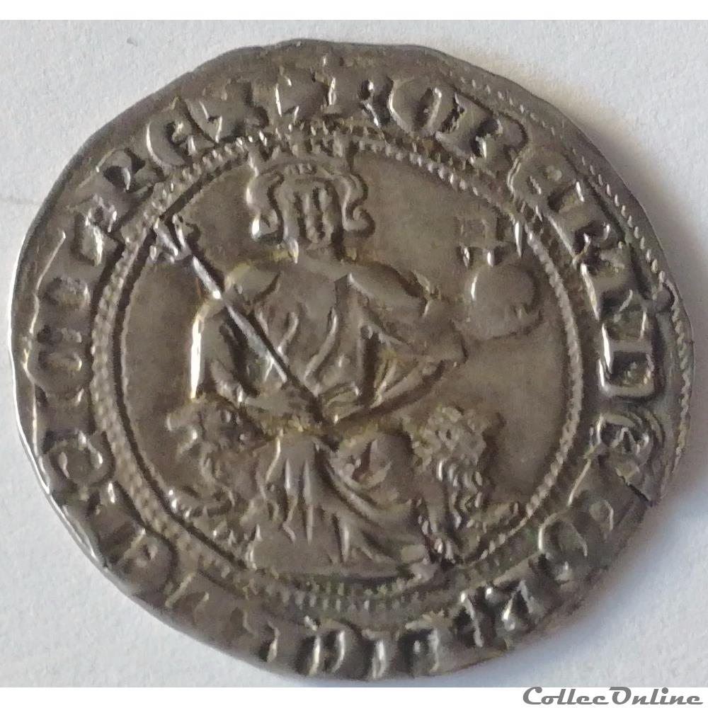 Comté de Provence - Robert d'Anjou Carlin roi de Sicile monnaie france feodale comte de provence robert anjou carlin roi de sicile