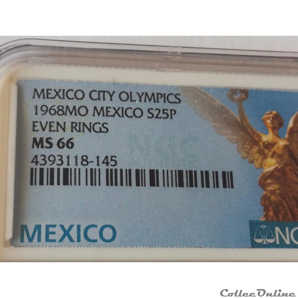 25 Pesos 1968-Mo Mexico City Olympics Even Rings NGC MS66 3 monnaies monde mexique 25 pesos 1968 mo mexico city olympics even rings ngc ms66