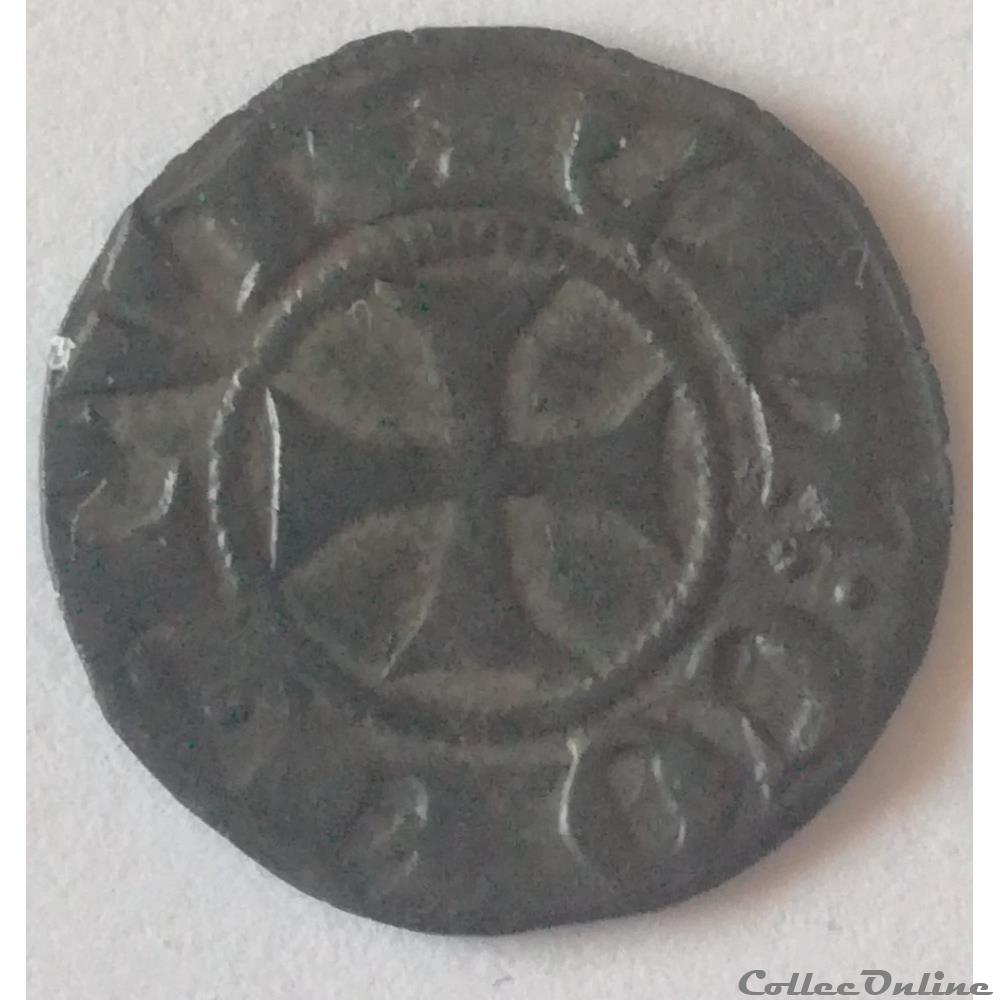 COMTÉ DE PROVENCE - CHARLES II D'ANJOU Obole coronat monnaie france feodale comte de provence charles ii anjou obole coronat