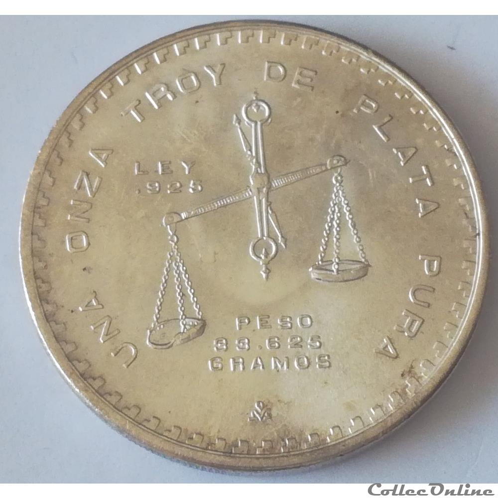 monnaies monde mexique 1 once 1980 presse monetaire balance mexico