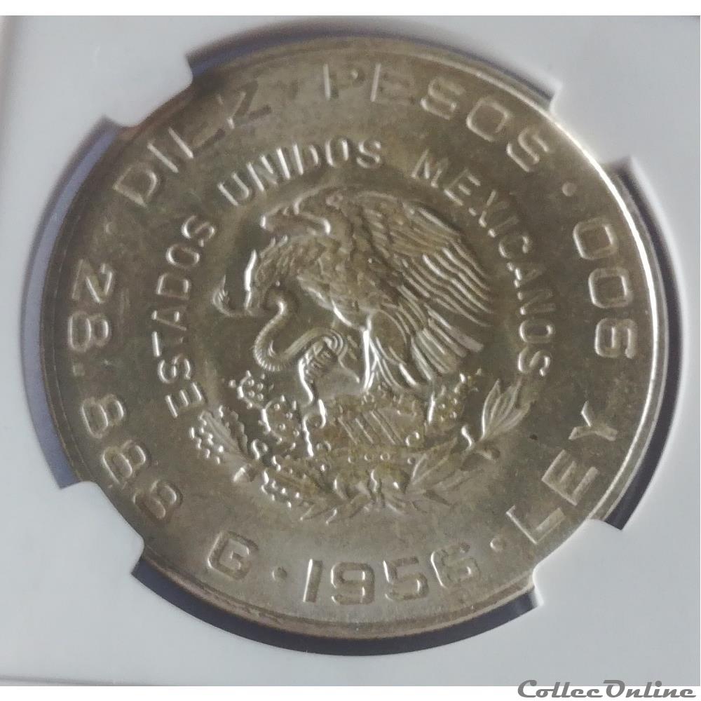 10 Pesos 1956 Miguel Hidalgo y Costilla 2 monnaies monde mexique 10 pesos 1956 miguel hidalgo y costilla