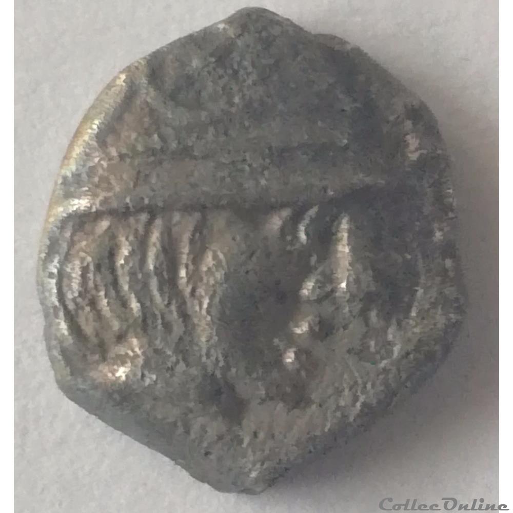 monnaie antique gauloise massalia litra a la tete casquee a droite