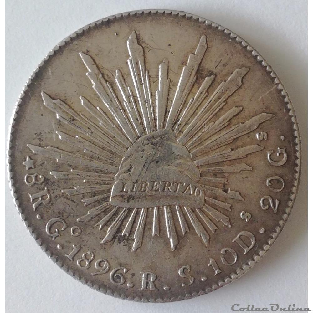 monnaie monde mexique 8 reales 1896