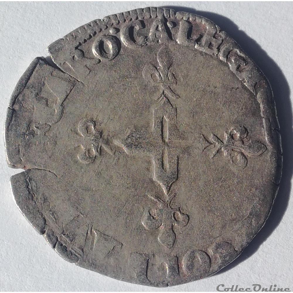 monnaies europe medievale france feodales gregoire xiii hugues compagnagni double sol parisis ou six blancs