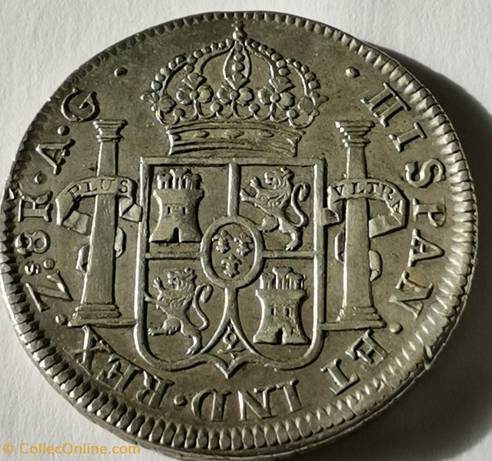monnaies monde mexique 8 reales 1820 ferdinand vii zacatecas