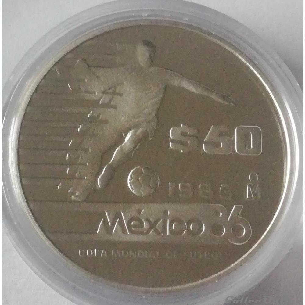 50 Pesos 1985 Coupe du Monde 1986 monnaies mexique 50 pesos 1985 coupe du monde 1986