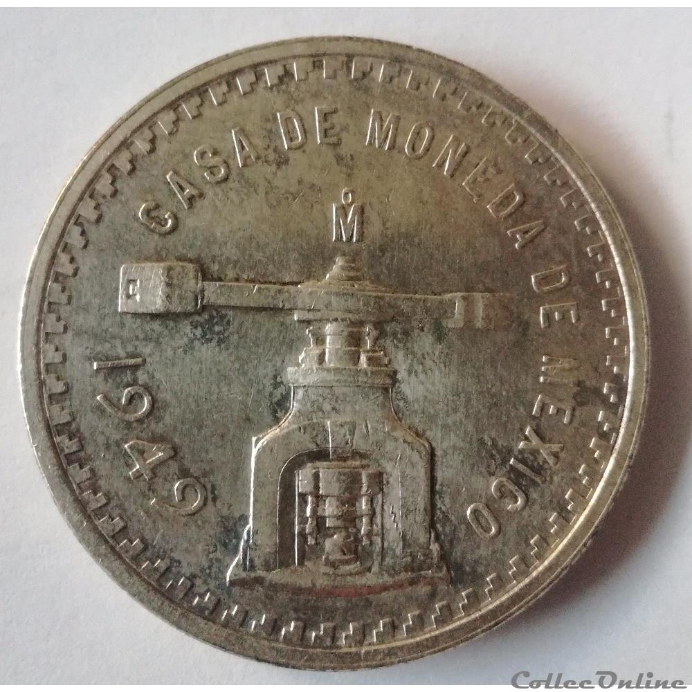1 Once 1949 Argent monnaies monde mexique 1 once 1949 argent