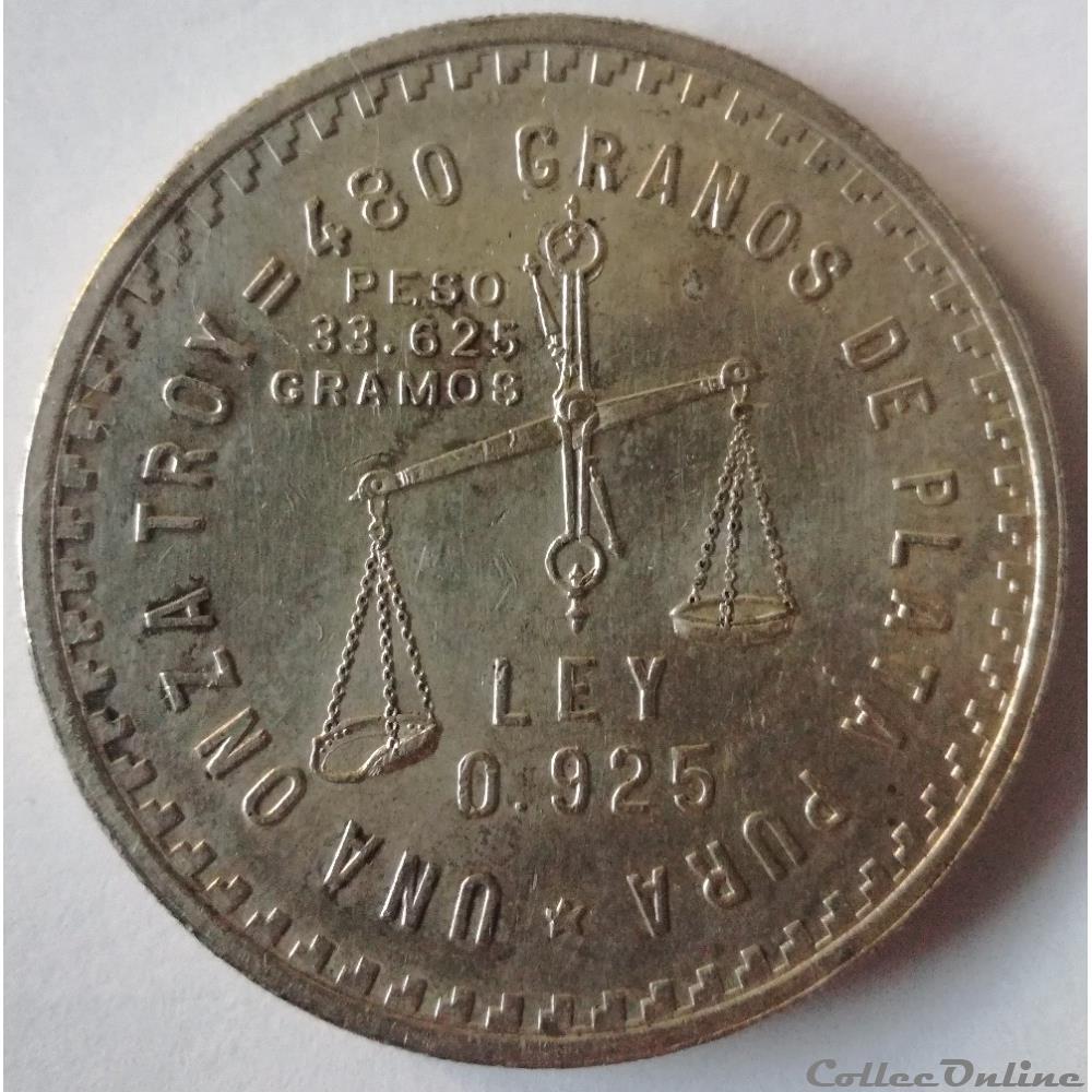 1 Once 1949 Argent monnaies monde mexique 1 once 1949 argent