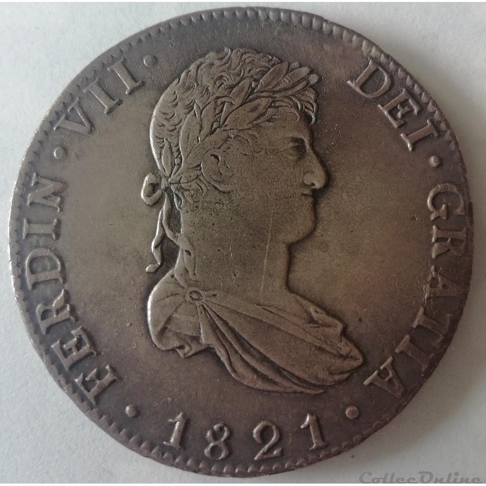 8 Reales 1821 Ferdinand VII GENI XF Details monnaies monde mexique 8 reales 1821 ferdinand vii geni xf details