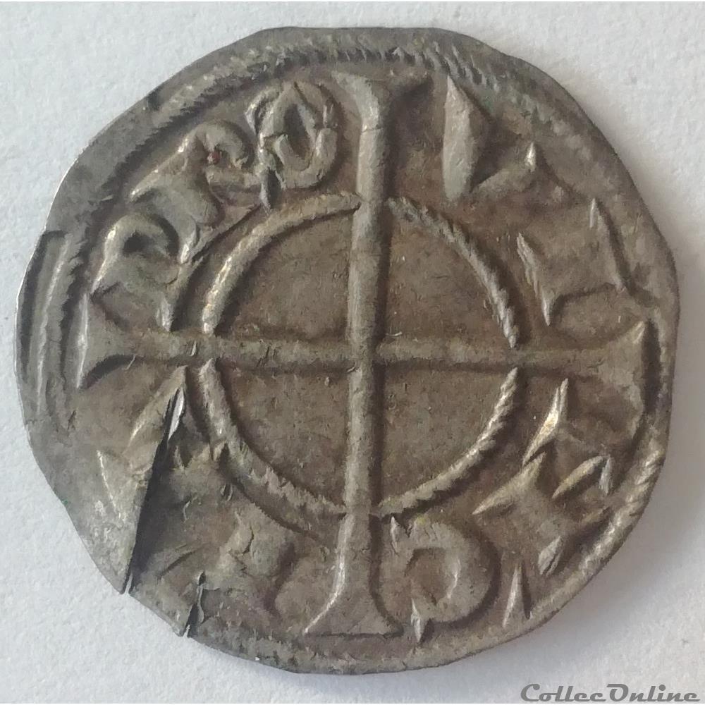 COMTÉ DE PROVENCE - ALPHONSE Ier D'ARAGON ET RAYMOND DE BOLLÈNE Denier à la mitre monnaie france feodale comte de provence alphonse ier aragon et raymond de bollene denier a la mitre