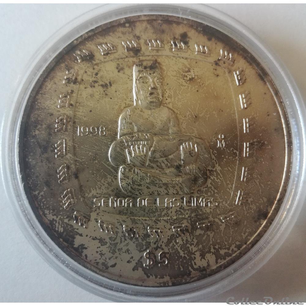 5 Pesos 1998 civilisations précolombiennes - série Olmèque : homme de Las Limas monnaies monde mexique 5 pesos 1998 civilisations precolombiennes serie olmeque homme de las limas