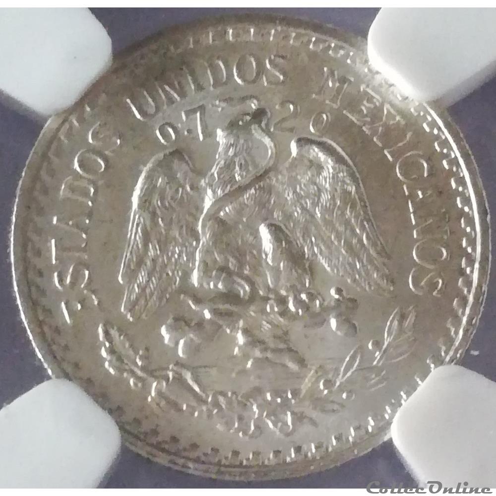 10 centavos 1927 NGC MS66 2 monnaies monde mexique 10 centavos 1927 ngc ms66