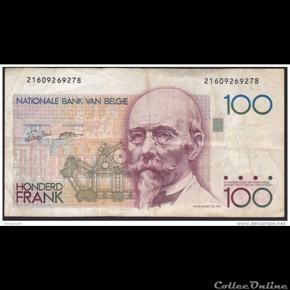 100 francs billet belgique 100 francs