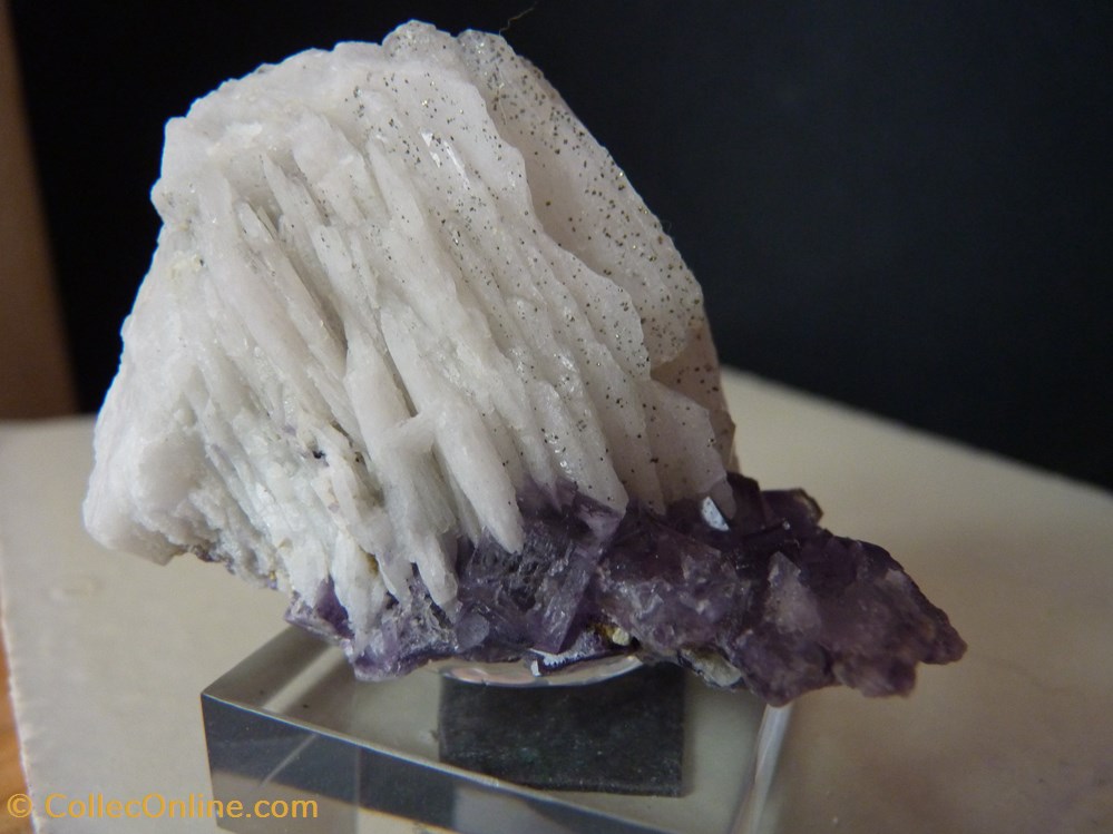 Barytine sur Fluorine, France, Saint Paray mineraux meteorites barytine sur fluorine france saint paray
