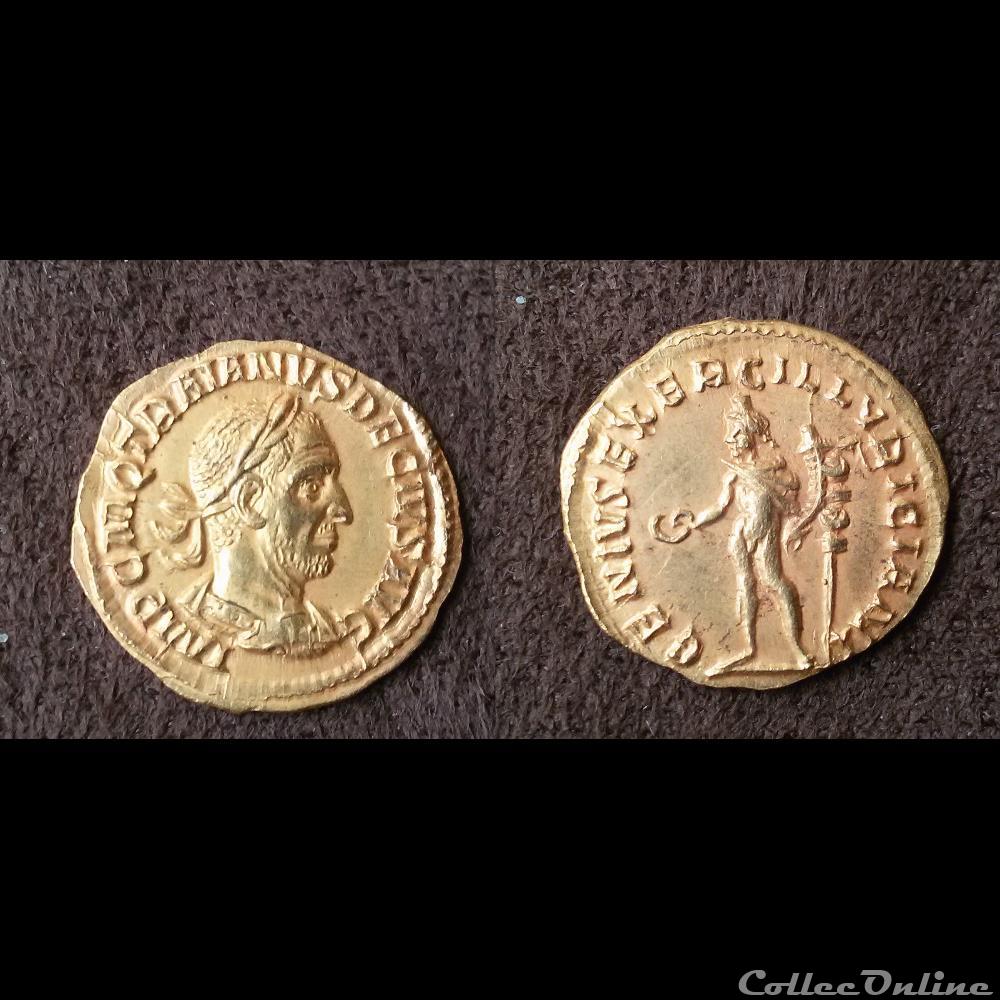 Trajan Dèce - Aureus - GENIVS EXERC ILLYRICIANI monnaie antique romaine trajan dece aureus genivs exerc illyriciani