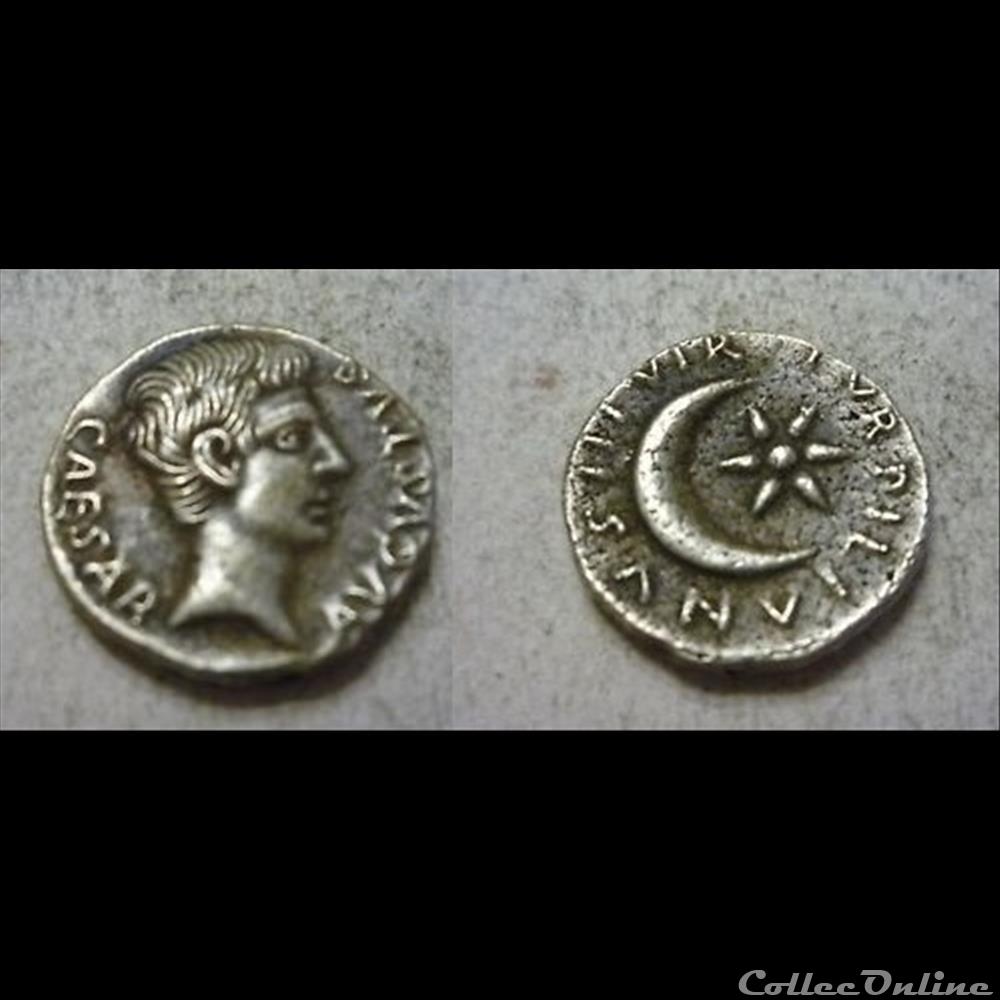 Auguste - Denier - TVRPILLIANVS III VIR monnaie antique romaine auguste denier tvrpillianvs iii vir
