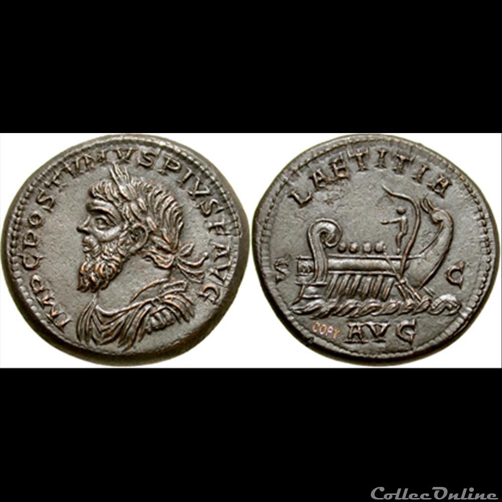 monnaie antique romaine postume sesterce laetitia avg