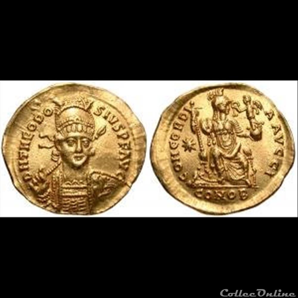 Théodose II - Solidus - CONCORDIA AVGGI monnaie antique romaine theodose ii solidus concordia avggi