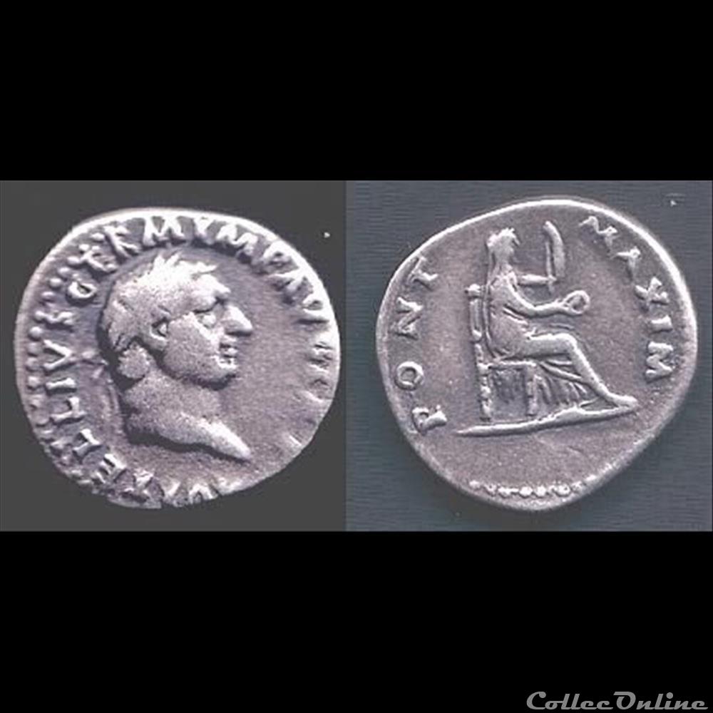 Vitellius - Denier -PONT MAXIM monnaie antique romaine vitellius denier pont maxim