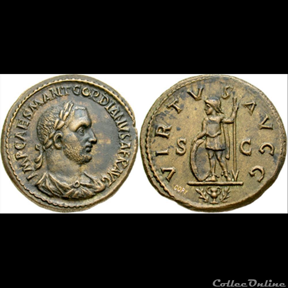 Gordien I- Sesterce - VIRTVS AVGG monnaie antique romaine gordien i sesterce virtvs avgg