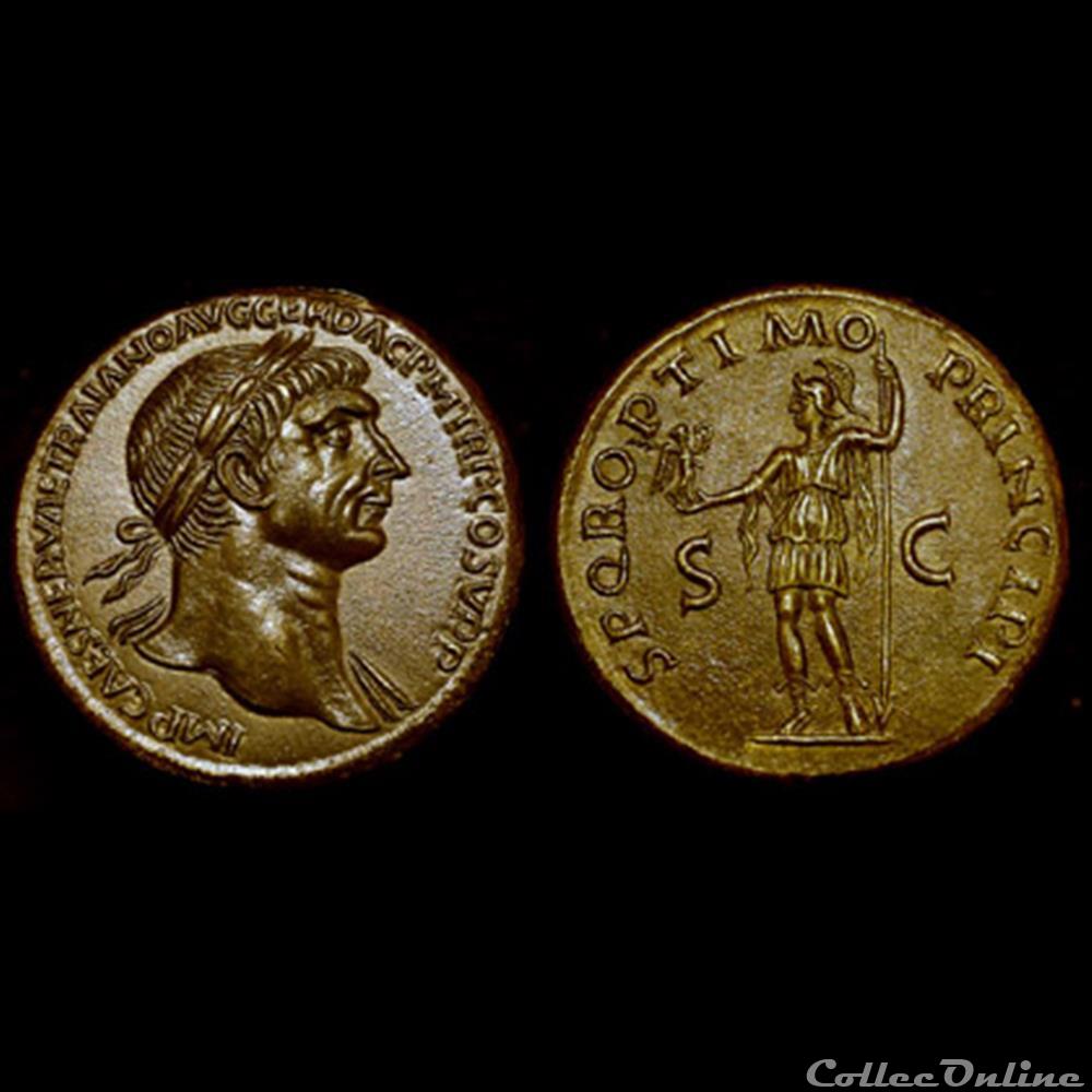 Trajan - Sesterce - SPQR OPTIMO PRINCIPI monnaie antique romaine trajan sesterce spqr optimo principi