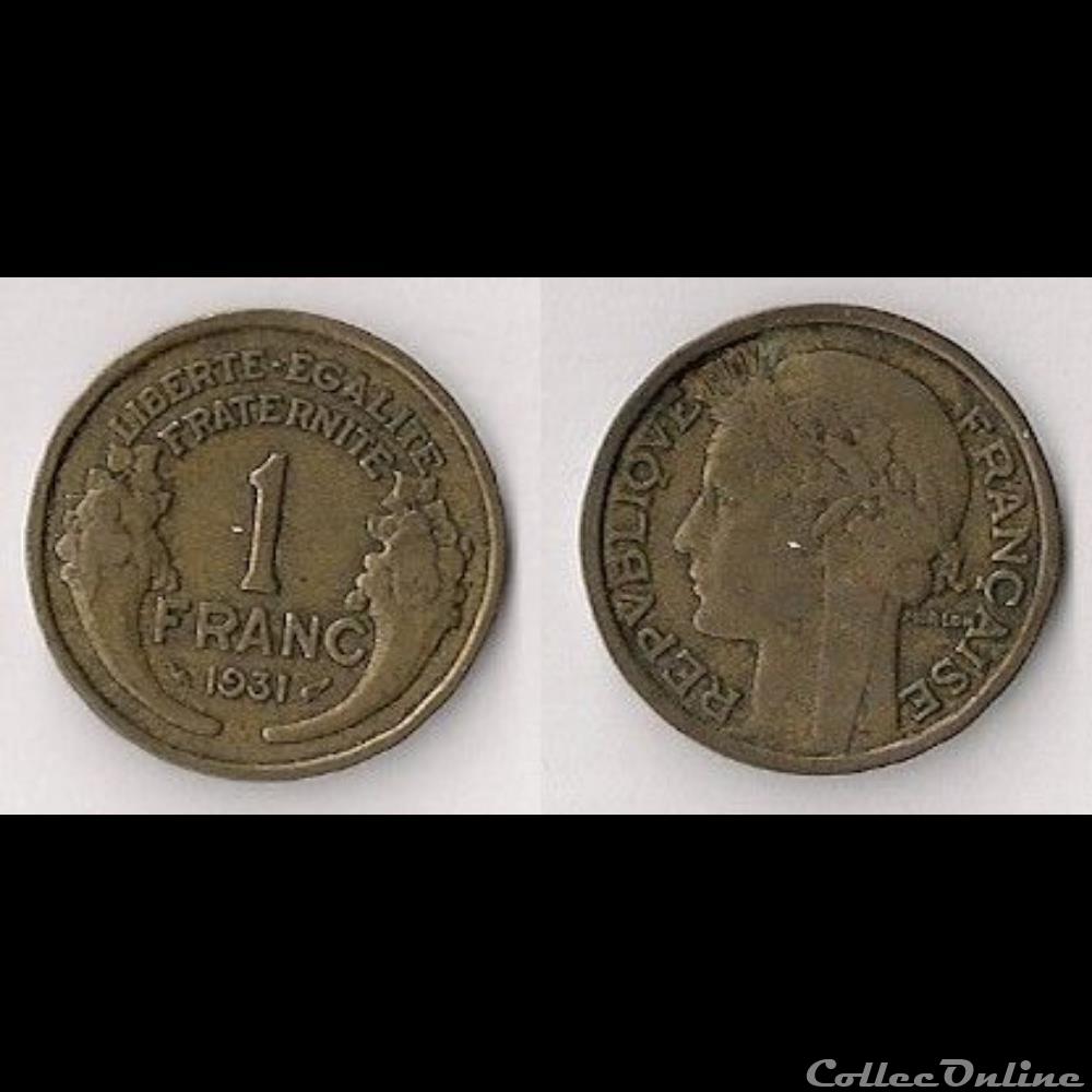 monnaie france moderne 1 franc morlon bronze alu 1931