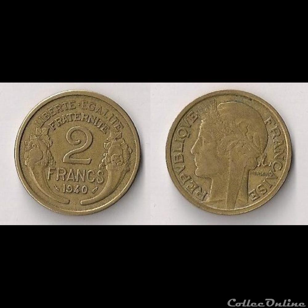 2 Francs Morlon Bronze/Alu 1940 monnaie france moderne 2 francs morlon bronze alu 1940