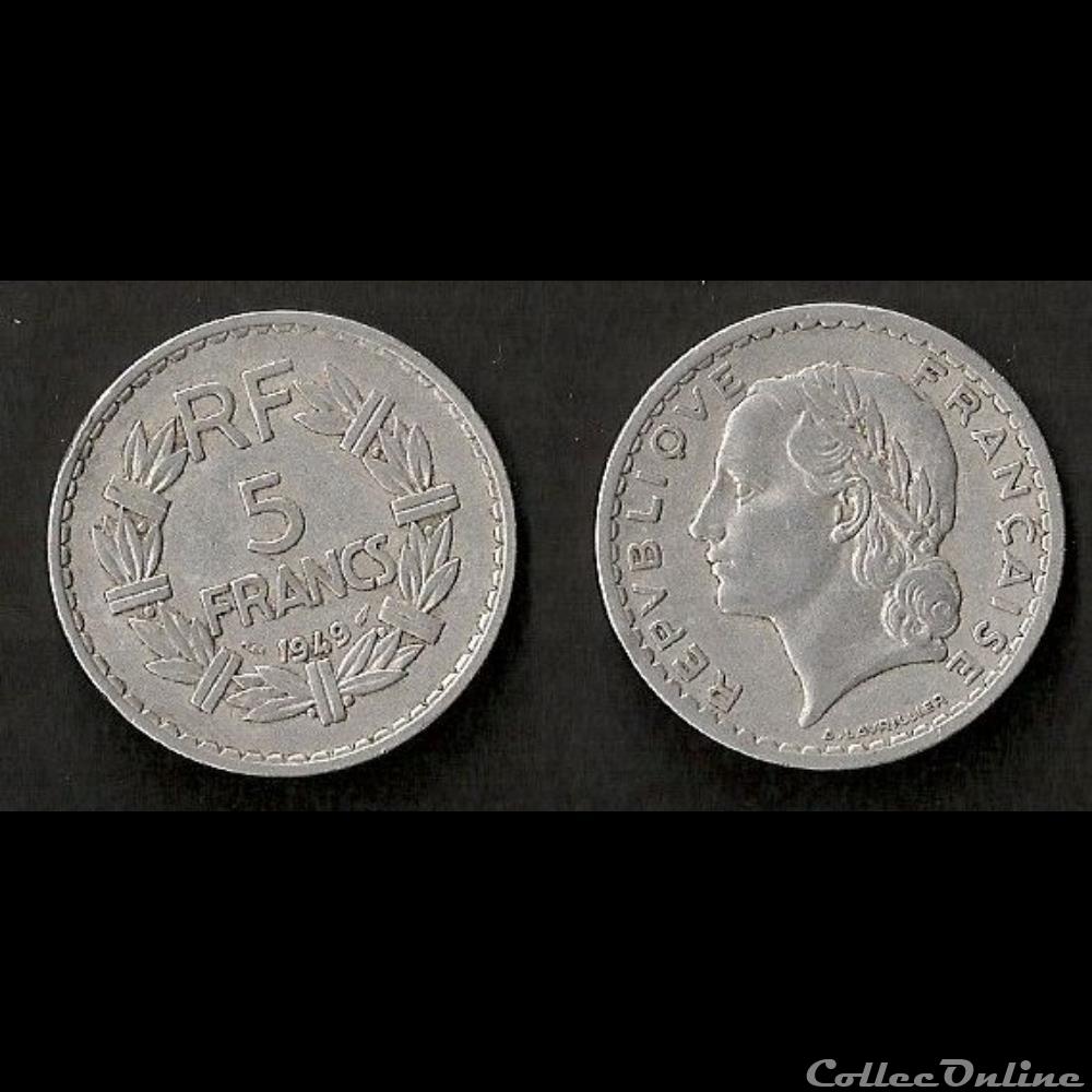 5 Francs Lavrillier 1949 monnaie france moderne 5 francs lavrillier 1949